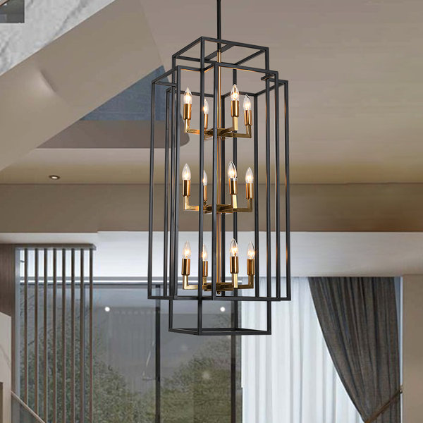 Large lantern deals chandelier foyer